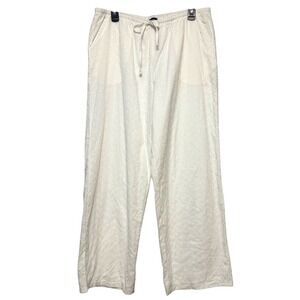 Beverly & Beck Cottagecore Eyelet Wide Leg Pants Women SZ L Coastal Grandmother